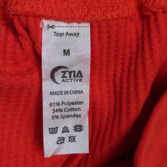 Zyia Active Womens Jogger Pants Red Waffle Knit High Rise Stretch Drawstring M - Picture 9 of 11